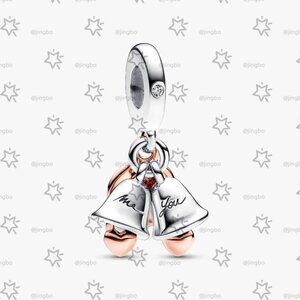 Pandora Two-tone Wedding Bells Double Dangle Charm